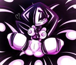 gorila_invisible_(artist) inky_(gorila_invisible) inky_the_imp inverted_nipples latex original original_character ribbon_bondage rubber shortstack