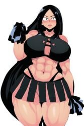 ai_generated alexandria_(worm) cheerleader_uniform huge_breasts muscles muscular muscular_female parahumans thick_thighs transparent_background wildbow