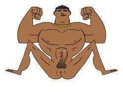 abs african_male bara biceps big_chest big_cock big_dick big_penis chest dark-skinned_male dark_skin feet gay gold_chain hung male male_only men muscles muscular muscular_male pecs ryan_(tdi) shirtless solo the_ridonculous_race total_drama_island