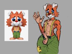 1boy animatronic anthro balls canid canine circus_foxy circus_foxy_(fnaf) clothed clothing clown erection fangs five_nights_at_freddy's five_nights_at_freddy's:_security_breach fox foxy_(fnaf) funko_pop! fur genitals gesture hi_res humanoid_genitalia humanoid_penis looking_at_viewer machine male male_only mammal marvofun muscular muscular_anthro muscular_male nipples open_bottomwear open_clothing orange_body orange_fur penis robot sad scottgames sketch solo suspenders teeth waving