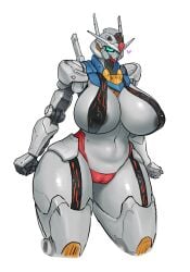 1girls big_breasts breasts camel_toe female gundam gundam_aerial gundam_suisei_no_majo happy heart hi_res humanoid machine mecha mobile_suit navel nipple_outline nipples robot robot_girl solo thick_thighs tozamtr white_skin wide_hips