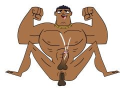 abs african_male bara biceps big_chest big_cock big_dick big_penis chest dark-skinned_male dark_skin feet gay gold_chain hung male male_only men muscles muscular muscular_male pecs ryan_(tdi) shirtless solo the_ridonculous_race total_drama_island