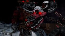 animatronic canid canine fellatio female five_nights_at_freddy's five_nights_at_freddy's_4 fox foxy_(fnaf) hi_res humanoid machine male male/female mammal mangle_(fnaf) mangled_mangle_(fnaf) nightmare_foxy nightmare_mangle oral penile robot scottgames sex