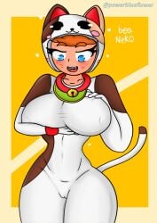 1girls bea_(brawl_stars) big_ass big_breasts blue_eyes brawl_stars female neko_bea_(brawl_stars) orange_hair powerblueflower tagme thick_thighs