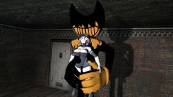 1boy 1girls bendy bendy_and_the_ink_machine breasts five_nights_at_freddy's five_nights_at_freddy's:_security_breach garry's_mod gm_bigcity gmod heart_eyes ink_demon larger_male penis_in_pussy robot_girl sex smaller_female staff_bot_(security_breach) staffbot straight stuffbot stuffbot(nightbotgrey)