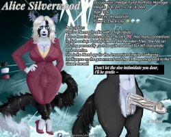 1girls angel_kiitty anthro anthro_female big_breasts big_butt big_thighs black_fur blue_eyes character_sheet cleavage dominant_futa dommy_mommy fluffy_ears fluffy_tail furry_female gynomorph hermaphrodite large_penis long_tail multicolored_fur oc office_clothing office_lady pencil_skirt presenting_balls presenting_penis purple_clothing shiny_penis shiny_skin silver_hair silver_penis silver_skin solo_female tight_clothing veiny_penis voluptuous voluptuous_futa voluptuous_futanari white_fur wide_hips