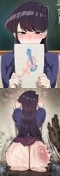 1girls ai_generated ass_slap big_ass big_breasts black_hair eeveai komi-san_wa_komyushou_desu komi_shouko looking_at_viewer penetration tagme