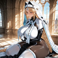 1girl ai_assisted ai_generated blonde_hair blue_eyes blush braid breast_hold breasts cross curvaceous curvy curvy_female curvy_figure female garter_straps gloves goddess_of_victory:_nikke huge_breasts long_hair looking_at_viewer miyuai nikke nun rapunzel_(nikke) sitting smile solo thick thick_ass thick_butt thick_hips thick_legs thick_thighs thighhighs thighs very_long_hair voluptuous voluptuous_female watermark white_legwear wide_hips wide_thighs