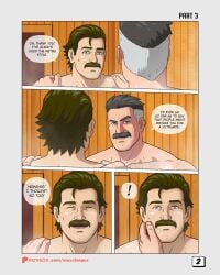 bara comic comic_page crossover daddy dilf dispatch_(game) gay invincible invincible_(tv_series) male male_only maxxfergus muscular muscular_male nolan_grayson omni-man phenomaman