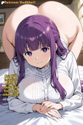 1girls ai_generated ass ass_focus big_ass big_breasts breasts clothing curvy curvy_figure female female_only fern_(sousou_no_frieren) grin hair long_hair open_clothing open_legs pussy room smile sousou_no_frieren thick_thighs voluptuous voluptuous_female zadbhell