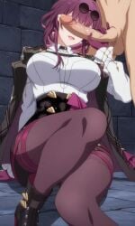 1boy 1girls ai_generated female honkai:_star_rail kafka_(honkai:_star_rail) luminousfan1 male pantyhose penis precum purple_eyes purple_hair tagme thick_thighs