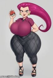 ai_generated ass big_ass big_breasts big_butt big_hips big_thighs booty butt cleavage curvaceous curvaceous_body curvaceous_female curvaceous_figure curves curvy curvy_body curvy_female curvy_figure cute cute_face dumptruck_ass dumptruck_butt female female_only gigantic_ass gigantic_breasts gigantic_hips hips huge_ass huge_breasts jessie_(pokemon) large_ass large_breasts large_hips large_thighs lubbasdump massive_ass massive_breasts midriff pants patreon polo_shirt team_rocket thighs tight_clothing villainess wide_hips