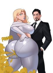 1boy 1boy1girl 1girl1boy 1girls ass ass_bigger_than_head ass_overhang black_hair blue_eyes blue_lipstick canon_couple curvaceous curvaceous_body curvaceous_female curvaceous_figure curves curvy curvy_body curvy_figure curvy_hips digital_drawing_(artwork) digital_media_(artwork) emma_frost fair-skinned_female fair_skinned_male fairy_tail_mark fart fart_cloud fart_fetish gassy gassy_ass gassy_female gassylegg1ngs green_fart green_fart_cloud green_gas green_gas_cloud hand_on_ass hi_res high_resolution hourglass_figure hourglass_figured_female jpeg married_couple married_female married_male married_woman marvel marvel_comics mutant_(marvel) nipples_visible_through_clothing pawg pawg_build pouty_lips simple_background simple_eyes slim_waist standing suit suit_and_tie tony_stark voluptuous voluptuous_body voluptuous_female white_clothing
