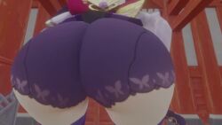1girls 3d animated ass ass_closeup ass_jiggle ass_shake big_ass curvy curvy_female curvy_figure genshin_impact hands_on_hips hi_res hoyoverse jiggle jiggling_ass kishi long_hair long_socks looking_at_viewer looking_back no_sound pov purple_eyes purple_hair raiden_shogun seductive_look teasing thick_ass thick_thighs video