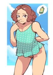 1girls atlus breasts female haru_okumura immisterplow looking_at_viewer mrplow34 persona persona_5 solo swimsuit