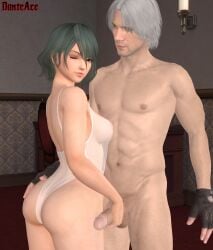 1boy 1girls 3d dante_(devil_may_cry) danteace69 dead_or_alive dead_or_alive_xtreme_venus_vacation devil_may_cry devil_may_cry_5 nude penis tamaki_(doa)