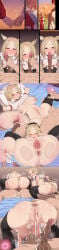 1boy 1girls comic cowgirl_position cum cum_inside hahakigi lustful_gaze narita_top_road_(umamusume) penis_on_face sex umamusume