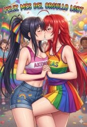 2girls ai_generated akeno_himejima big_ass big_breasts blush breasts_pressed_against_another breasts_to_breasts breasts_touching_each_other closed_eyes curvy_female female/female female_only girlfriends girls_love high_school_dxd holding_hands kissing leg_on_crotch lesbian lesbian_couple lesbian_kiss lesbian_lovers lesbian_pride lesbian_pride_colors lesbians lesbians_kissing lgbt_couple looking_at_partner pride_color_clothing pride_month pride_month_2026 rias_gremory rias_x_akeno thick_thighs voluptuous_female wide_hips wife_and_wife yuri