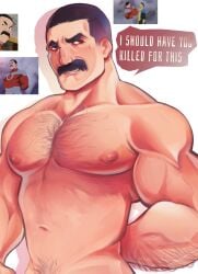 bara big_pecs daddy dilf emiimjs gay hairy invincible invincible_(tv_series) male male_only mark_grayson moustache muscular muscular_male solo thragg viltrumite