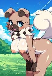 ai_generated breasts female nude pokemon pokemon_(species) pussy rockruff tagme tagme_(artist)