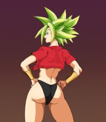 1girls ass big_ass dragon_ball dragon_ball_super female female_only green_hair kefla shaolin503 solo