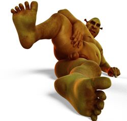 1boy 3d dreamworks erik_of_doom fat fat_man foot_fetish foot_focus green_skin male male_only nude penis shrek shrek_(film) shrek_(series) solo tagme testicles