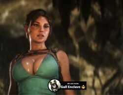 ai_generated big_boobs big_tits big_titties brown_hair brown_hair_female crystal_dynamics dirty_clothing dirty_skin female lara_croft oiled_breasts oiled_skin sexy_woman tomb_raider_legacy_of_atlantis video_game_character video_game_franchise video_games yallahs80