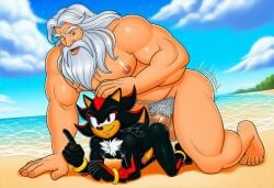 ai_generated anal beach completely_nude crossover disney doggystyle_position king_triton male_only novelai ocean outdoor_sex sega self_upload shadow_the_hedgehog sonic_(series) sonic_the_hedgehog_(series) the_little_mermaid