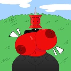 artist_logo artist_signature battle_for_dream_island belly belly_button bfdi big_ass big_balls big_boobs big_breasts big_butt big_nipples blush blush_lines blushing blushing_female boobs breasts breasts_bigger_than_head breasts_out chocker cloud clouds collar exposed exposed_breasts exposed_nipples ferman giant_breasts grass grass_background grass_field jeans nervous nervous_expression object_show object_shows pants pin_(bfdi) popping red_body red_skin shirt shirt_lift shirt_up sky surprise surprised surprised_expression thick thick_ass thick_body thick_hips thick_legs thick_thighs tits voluptuous voluptuous_body voluptuous_female