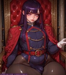 1boy ai_generated alternate_body_type ass balls big_ass big_eyes bimbo black_tights bulge curvy fat_ass femboy femboy_only femboysmeat femboysub fit genderswap genderswap_(ftm) gloves hair_ornament hips makeup male male_only mato_seihei_no_slave otoko_no_ko penis purple_eyes purple_hair purple_outfit purple_shorts red_belt red_cloak ren_yamashiro rule_63 sissy sissyfication small_breasts small_penis solo solo_femboy solo_male thighs tights wide_hips yamashiro_ren