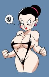 1girls big_breasts black_eyes black_hair breasts chichi color color_edit colored colored_sketch colorized colorized_edit colorshun dragon_ball dragon_ball_z female female_focus female_only funsexydragonball open_mouth rubber sexy sexy_body sexy_female teeth tongue
