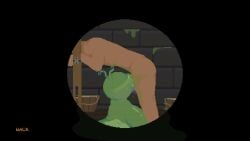 1boy animated bent_over big_breasts blowjob bucket female goo_creature green_skin limbless milking monster naked peephole peeping pixel_art post-nut_calamity prisoner shoestrang slave slime slug smeared sound stuck_in_object tagme transparent_body trembling video voyeur