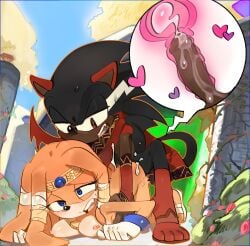 1boy 1girls anal_sex ancient_ruins areolae black_fur blue_eyes brown_eyes chaos_emerald commission cum_in_pussy cum_in_womb cum_inside detailed_background doggy_style doggystyle gold_jewelry heart impregnation keiph_(b.a._demon) keiph_the_tenrec looking_back oc_x_canon on_ground orange_fur outdoors pinklilim sandals sonic_(series) sonic_adventure sonic_oc sonic_the_hedgehog_(series) sunny sweat temple tikal_the_echidna vaginal_penetration vines x-ray
