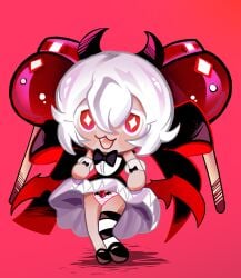 candy_apple_cookie cookie_run cookie_run_kingdom lifting_skirt looking_at_viewer panties panty_shot pov shy smug striped_panties tagme tagme_(artist) teasing teasing_viewer