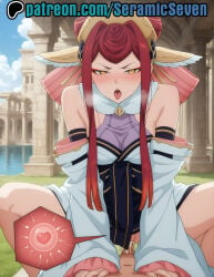 1boy 1boy1girl 1boys 1female 1girl 1girls 2025 2d ai ai_generated anime anime_style blush blushing blushing_female cowgirl_position eye_makeup female female_on_top female_penetrated geirolul_(shuumatsu_no_valkyrie) golden_eyes light-skinned_female light_skin makeup male male/female male_penetrating male_penetrating_female mature_female milf mommy open_mouth ovum ovum_with_heart parted_lips penis penis_in_pussy record_of_ragnarok red_hair redhead seramic_seven shuumatsu_no_valkyrie vaginal vaginal_insertion vaginal_penetration vaginal_sex valkyrie yellow_eyes