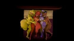3d beak bonfie_(cryptia) chiku_(cryptia) cryptiacurves female_only fexa_(cryptia) five_nights_at_freddy's fredina's_nightclub frenni_(cryptia)