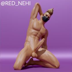 1boy balls big_penis drift_(fortnite) fortnite male male_only muscular muscular_male penis red_nehi solo solo_male