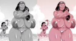 2girls areolae beach big_breasts bikini black_and_white breasts camel_toe cameltoe captainjerkpants cartoon_network connie_maheswaran dark-skinned_female dark_skin drooping_breasts female female_only greyscale holding_bikini_top huge_breasts in_water indian_female large_areolae large_breasts long_hair looking_at_viewer massive_breasts mature_female micro_bikini milf monochrome mother_and_daughter multiple_images nipples no_text_version priyanka_maheswaran secondhand_embarrassment sepia shiny_skin steven_universe thick_thighs thighs thong topless venus_body voluptuous wallpaper wardrobe_malfunction wide_hips wringing_hair young_woman_and_milf