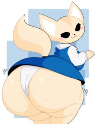 1girls 2d :3 aggressive_retsuko anthro ass big_ass blush bottom_heavy breasts cellulite clothed clothing ekkokenight female fenneko fur furry furry_only hi_res huge_ass looking_at_viewer looking_back mob_face office_lady sanrio smooth_fur solo solo_female tagme tail thick_thighs