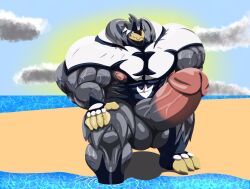 abs biceps furry gay hyper hyper_balls hyper_genitalia hyper_penis hyper_testicles joeyvally male male_focus male_only muscle muscles muscular muscular_arms muscular_ass muscular_back muscular_legs muscular_male muscular_thighs nipples pecs pokemon urshifu veins veiny_penis