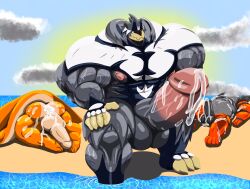 abs biceps furry gay hyper hyper_balls hyper_genitalia hyper_penis hyper_testicles joeyvally male male_focus male_only muscle muscles muscular muscular_arms muscular_ass muscular_back muscular_legs muscular_male muscular_thighs nipples pecs pokemon urshifu veins veiny_penis