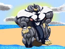 abs biceps furry gay hyper hyper_balls hyper_genitalia hyper_penis hyper_testicles joeyvally male male_focus male_only muscle muscles muscular muscular_arms muscular_ass muscular_back muscular_legs muscular_male muscular_thighs nipples pecs pokemon urshifu veins veiny_penis