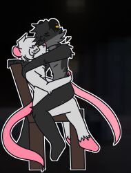 ace_of_spades anthro chair duo embrace furniture hi_res hug male male/male mammal marsupial murid murine navisludge on_lap possum rat rodent sitting_on_lap