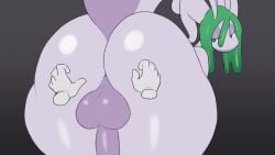 16:9 2023 animated antennae_(anatomy) anthro anus ass atherol backsack balls big_butt disembodied_hand dragon duo fan_character generation_6_pokemon genitals glistening glistening_butt goodra green_hair hair hi_res humanoid humanoid_genitalia humanoid_penis looking_back loop male narrowed_eyes nintendo no_humans non-human non-human_only penis pokémon_(species) pokemon pokemon_(species) puffy_anus purple_body purple_skin rear_view short_playtime solo_focus spread_butt spreading widescreen