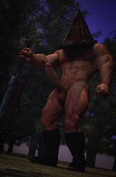 1boy big_penis male_only martistot muscular muscular_male penis pyramid_head silent_hill solo solo_male