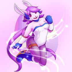 1girls articaartes bottom_heavy bunny_ears bunnysuit freedom_planet furry galaxytrail long_hair pose purple_hair sash_lilac scalie solo thick_thighs