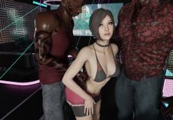 1girls 2boys 3d ada_wong capcom dancing dark-skinned_male female interracial light-skinned_female resident_evil resident_evil_3 resident_evil_3_remake unfinishedneme1