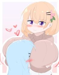 breast_smother gochuumon_wa_usagi_desu_ka? hoto_cocoa huge_breasts kafuu_chino smothering ニウム_(artist)