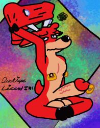 animated annoyed anthro antlers balls big_balls big_penis cain_(superiorfoxdafox) cervine clothing deer ducktape_lizard_inc emote fur furry furry_only genital_piercing genitals hi_res horn male male_only mammal nipple_piercing nipples penis penis_piercing piercing slim solo tail torn_clothing vein veiny_penis