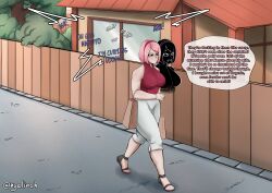 1girls background big_breasts big_thighs boruto:_naruto_next_generations comic_page crotch curvy dialogue english_text feet female female_only human hyuuga_hinata meowlinch naruto naruto_(series) pink_hair sakura_haruno solo story text thighs uzumaki_naruto